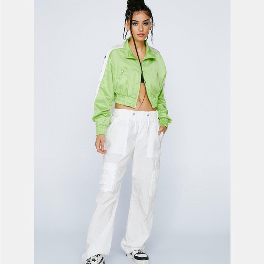 Nasty Gal Green Cropped Jacket - Picture 1 of 6